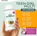 Maxi Health Teen Supreme Hers Vitamins for Teen Girls (120) - Women'S Multivitamin for Energy, Immune Boost, Body & Brain Growth - Womens Multi