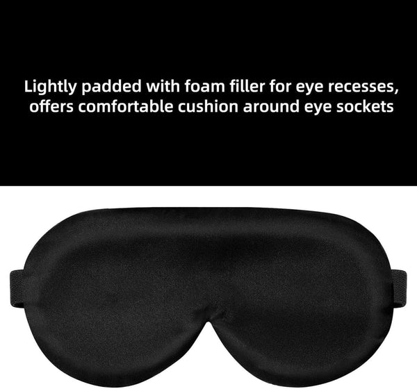 Alaska Bear Sleep Mask Silk Cover Eye Contour Built-In No Pressure for Sleeping, Upgrade over Conventional Flat Satin Eye Masks, Machine Washable