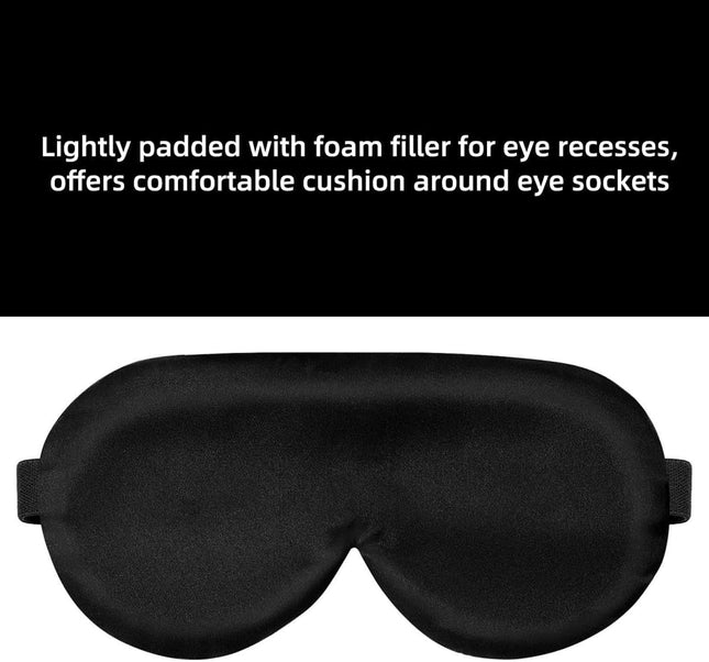 Alaska Bear Sleep Mask Silk Cover Eye Contour Built-In No Pressure for Sleeping, Upgrade over Conventional Flat Satin Ey