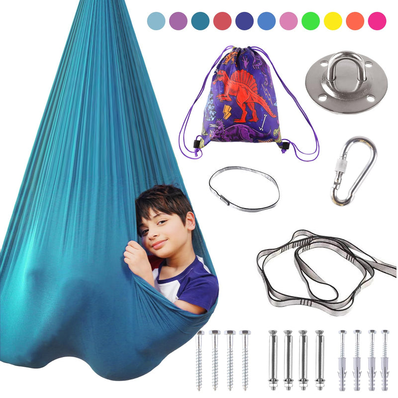 Indoor Therapy Sensory Swing for Kids, Special Needs Joy Cuddle Ceiling Snuggle Swings, Outdoor Room Adjustable Fabric Hammock for Children Child