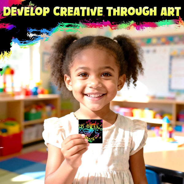 ZMLM Rainbow Scratch Paper Art Crafts Mini Notes Kids Gifts 4 5 6 7 8 9 10 Years Old Girls Boys Students Teens Classroom Prizes Supplies School