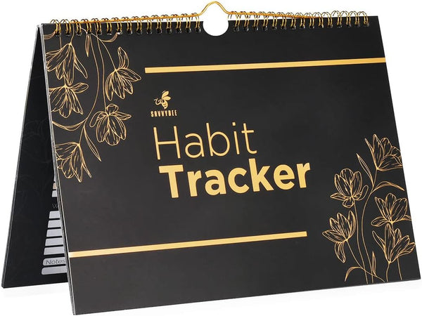 Habit Tracker Calendar: 24-Month Goal Planner with 120GSM Paper and Metallic Spiral - Track Daily, Weekly, and Monthly Tasks in Style with