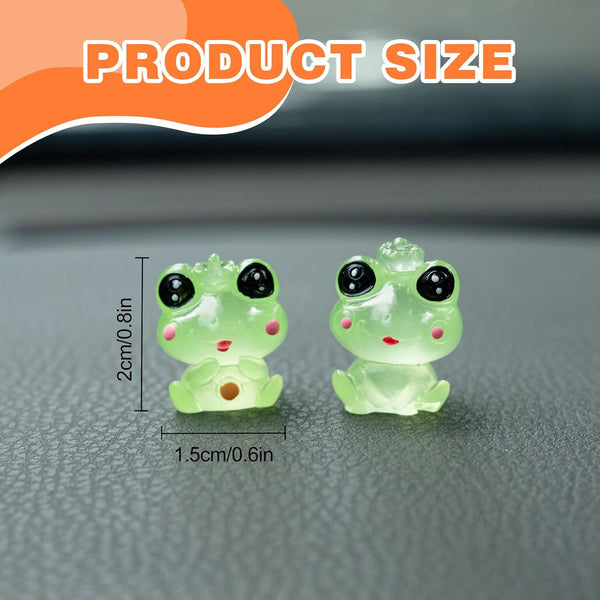 Luminous Frog Car Dashboard Decor, 6PCS Fun Frog Car Dash Decorations Rear View Mirror Ornament Interior Accessories