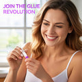 Gelike EC Peachy Jelly Nail Glue Gel - 6 in 1 Extra Strong Clear Acrylic Nails - Long Lasting Extension Adhesive UV Nude Pink Nail Glue for Clear