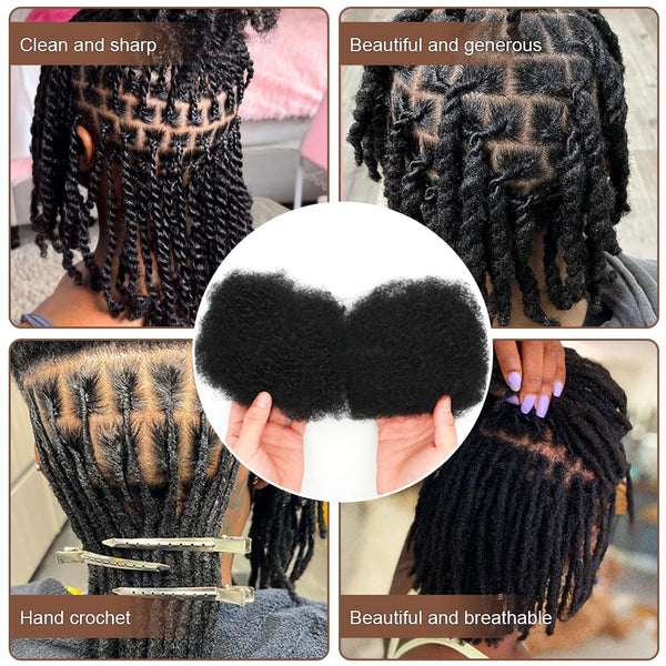Premium Afro Kinky Bulk Human Hair 100%, Afro Kinkys Human Hair Bulk for Dreadlock Extensions, Repair Locs, Create Dreadlocks. Can Dye and Bleach,