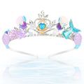 CIEHER Mermaid Crown Headband Seashell Crown for Little Mermaid Birthday Party Decorations, Mermaid Accessories Halloween Costumes Blue & Purple