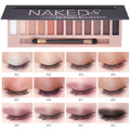 2 Pcs 12 Colors Eye Shadow Palette,Nude Matte Smokey Shimmer Glitter Eyeshadow Palette,Blendable Rich Colors,Waterproof Beauty Makeup Palette Kit