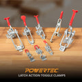 POWERTEC 1PK Toggle Clamp, 700 lbs Holding Capacity, 431 Adjustable U Bolt Latch w/ Antislip Hand Grip for Woodworking Jigs & Fixtures, Smoker,
