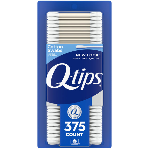 Q-Tips Cotton Swabs for Hygiene and Beauty Care Original Cotton Swab Made with 100% Cotton 375 Count