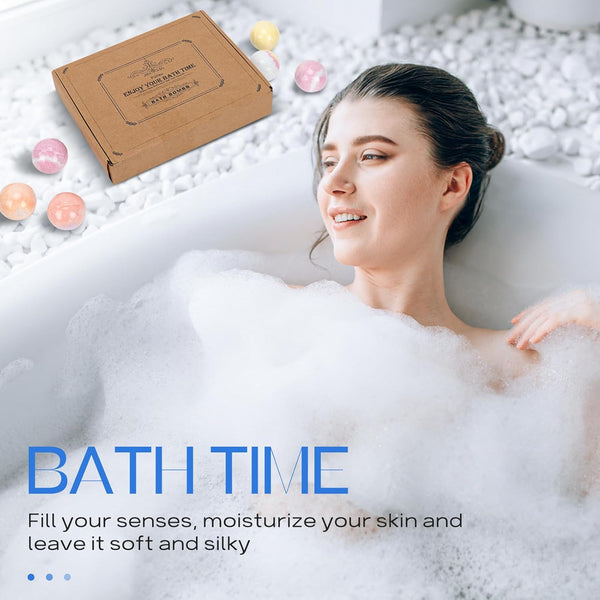 Bath Bombs 20 PCS Set, Organic Bath Bombs with Natural and Safe Essential Oil, Handmade Rich Bubble for Skin Moisturizing, Present for Her/Him,