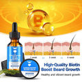 Beard Growth Oil & Beard Balm - Beard Growth Kit with 2X Concentration Biotin for Men, Natural Ingredients with Argan Oil, Jojoba Oil and Vitamin
