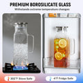 Netany 2 Pack 2 Liters/68 Oz Square Glass Pitcher with Lid and Handle for Fridge, Iced Tea and Coffee Carafe Beverage Serveware, Heat Resistant
