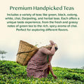 VAHDAM, World Top 20 Tea Sampler - Black, Green, Chai, Herbal & More | Assorted Loose Leaf Gift Set Variety Pack | Tea Gift Ideas for Women & Men