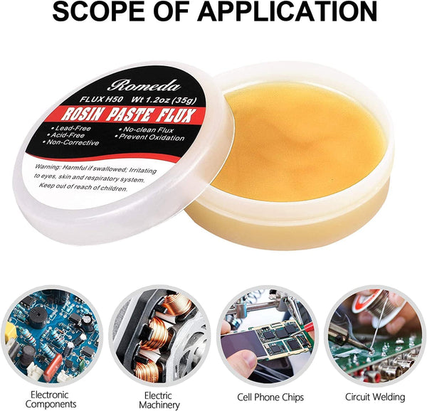 4 Jar Solder Flux, Flux for Soldering, Rosin Soldering Flux Paste for Lead-Free Electronics Soldering and Soldering DIY (1.2Oz/35G in a Jar)