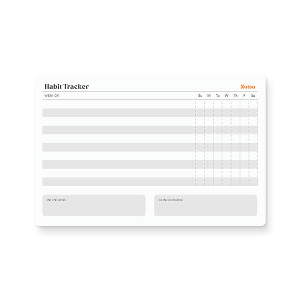 Notsu Weekly Habit Tracker Notepad | Goals Planner Pad and Self Care to Do List | 50 Tear off Pages, 8.5â X 5.5â