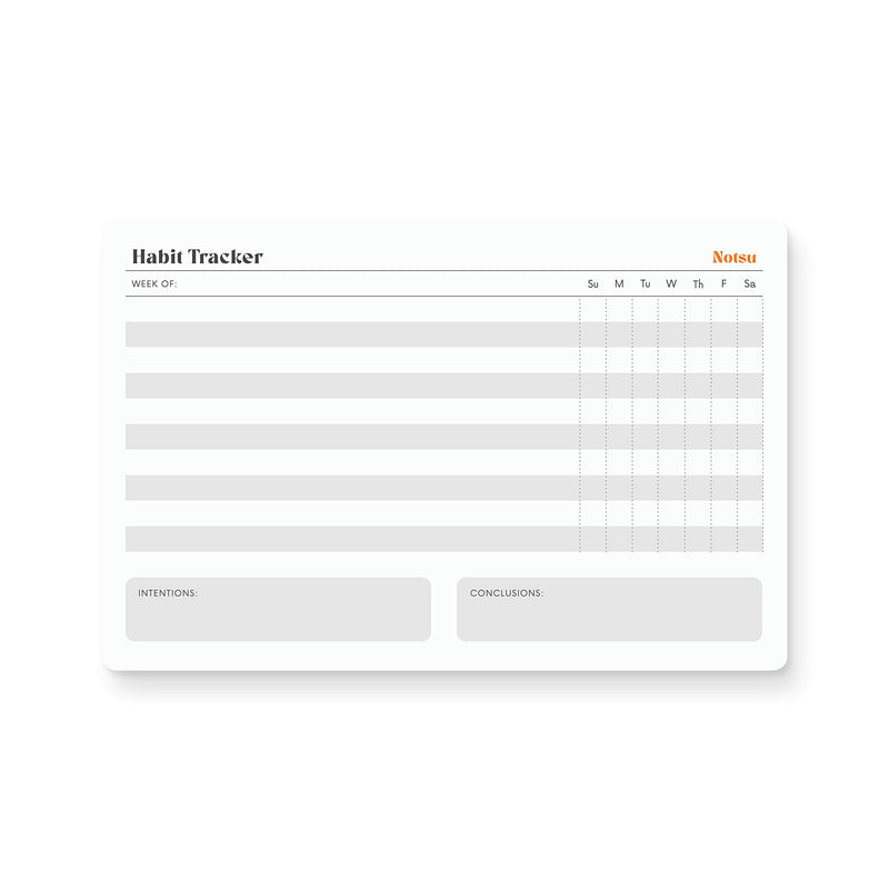 Notsu Weekly Habit Tracker Notepad | Goals Planner Pad and Self Care to Do List | 50 Tear off Pages, 8.5â X 5.5â