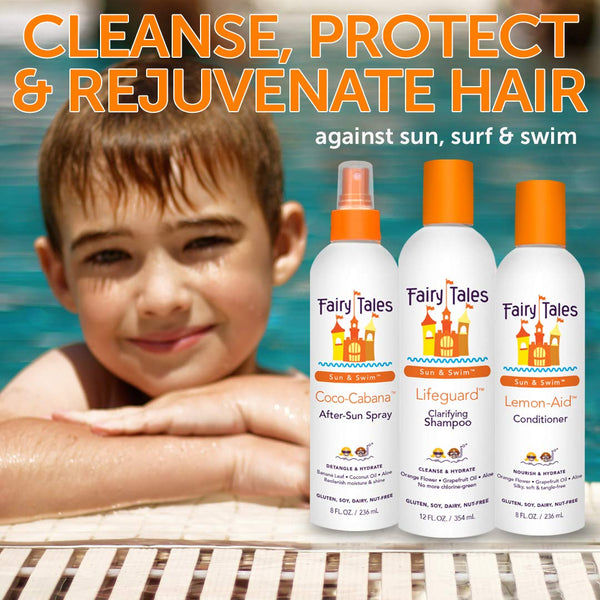 Fairy Tales Swim Shampoo, Conditioner, and Spray for Kids- 3 Pack | Made with Natural Ingredients in the USA | No Parabens, Sulfates, or Synthetic