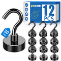 LOVIMAG Black Magnetic Hooks, 30Lbs Strong Magnetic Hooks Heavy Duty with Epoxy Coating for Refrigerator, Magnetic Cruise Hooks for Hanging,