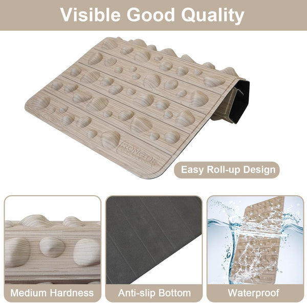 Foot Acupressure Mat and File, Foot Massage Mat anti Fatigue Standing Desk Office Reflexology for Bathroom Offic Yoga Travel Acupressure Tool