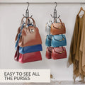 ZEDODIER Purse Hanger Organizer for Closet, 4 Pack Hanging Bag Holder, Keeping Purses Visible and in Good Condition, Metal Handbag Storage Hook