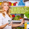 Refrigerator Deodorizer,Lasts for 10 Years,Refrigerator Odor Eliminator,Fridge Deodorizer,More Effective than Baking Soda Bamboo Air Purifying Bags