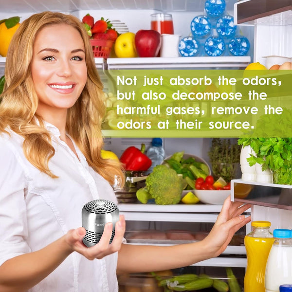 Refrigerator Deodorizer,Lasts for 10 Years,Refrigerator Odor Eliminator,Fridge Deodorizer,More Effective than Baking Soda Bamboo Air Purifying Bags