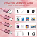 IDISON Multi Charging Cable(2Pack 4FT), 3 in 1 Charging Cable Nylon Braided USB Multi Charger Cable Universal USB Cable with Type C/Micro/Ip Port