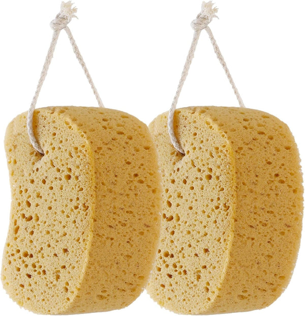 Bath Sponges for Shower Women Men, 2Pcs Exfoliating Sponge for Body Wash Scrub Bath Puff Dense Foam for Gentle & Deep Cleansing, Ultra-Soft for Sensitive Dry Skin