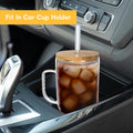 ANOTION Glass Cups with Lids and Straws - 40 Oz Tumbler with Handle and Straw Glass Water Bottles Drinking Glasses with Straws Iced Coffee Cups