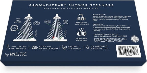 Valitic Aromatherapy Shower Steamers for Stress Relief and Relaxation - Gifts for Women Mom Birthday 8 Natural Essential Fizzies Shower Bombs - 4