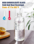 NiHome 25oz/750ml Clear Glass Water Bottle with 2 Caps & Stainless-Steel Straw, Temperature Resistant Durable High Borosilicate Glass Drinkware