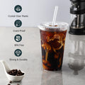 AOZITA [100 Sets 12 oz Clear Plastic Cups With Lids and Straws, Disposable Cups With Lids for Iced Coffee, Smoothie, Milkshake and Cold Drinks. 12 Oz.