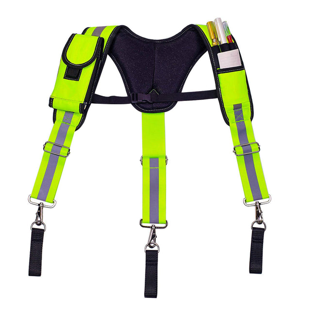 Carpenter Tool Belt Suspenders, Heavy Duty Tool Belt Suspenders Reflective Safety Suspenders