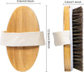 Dry Brushing Body Brush, Natural Horsehair Body Brush for Lymphatic Drainage, Cellulite and Blood Circulation, Dry Skin Exfoliating Brush Body