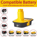DM18D Converter for Dewalt 18V to 20V Battery Adapter,For Milwaukee M18 18V Batteries Adapter, Convert to Dc9096,Fit for Dewalt 18V XRP Ni-Cad