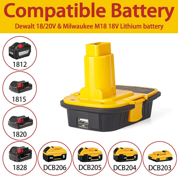 DM18D Converter for Dewalt 18V to 20V Battery Adapter,For Milwaukee M18 18V Batteries Adapter, Convert to Dc9096,Fit for Dewalt 18V XRP Ni-Cad