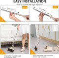 Broom and Dustpan Set with Long Handle, Light Weight Stainless Steel Poles Stand Upright Dustpans with Broom Combo for Home Kitchen Office Pet Dog