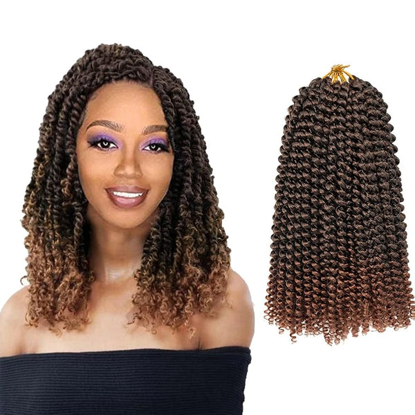Passion Twist Hair - 12 Inch Water Wave Crochet Hair 8 Packs Short Crochet Braids Passion Twists Braiding Hair Bohemian Synthetic Hair Extension