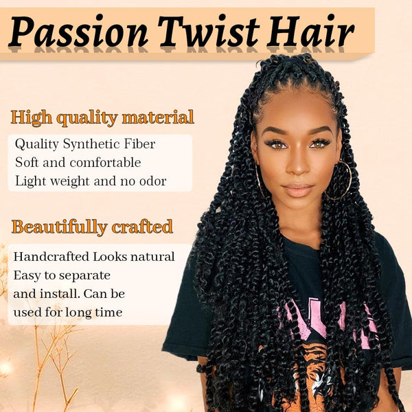 8 Packs Passion Twist Crochet Hair 12 Inch Bohemian Curly Braids Water Wave Hair for Passion Twist Braiding Hair Synthetic Fiber Hair Extensions