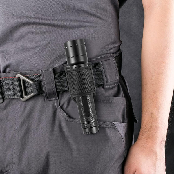 Flashlight Holster for Duty Belt, Open Top D Cell Compact Light Holder Case, Nylon Light Holster Pouch Uiinosoo Carry Tactical Torch Handheld