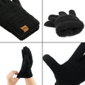 Vigrace Womens Winter Touchscreen Gloves Cable Knit Warm Lined 3 Fingers Dual-Layer Touch Screen Texting Thermal Glove