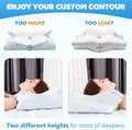 Cool Cervical Neck Pillow for Pain Relief, Ergonomic Contour Side Sleeper Pillow for Adults, Orthopedic Memory Foam Back Stomach Sleepers, 2 in 1
