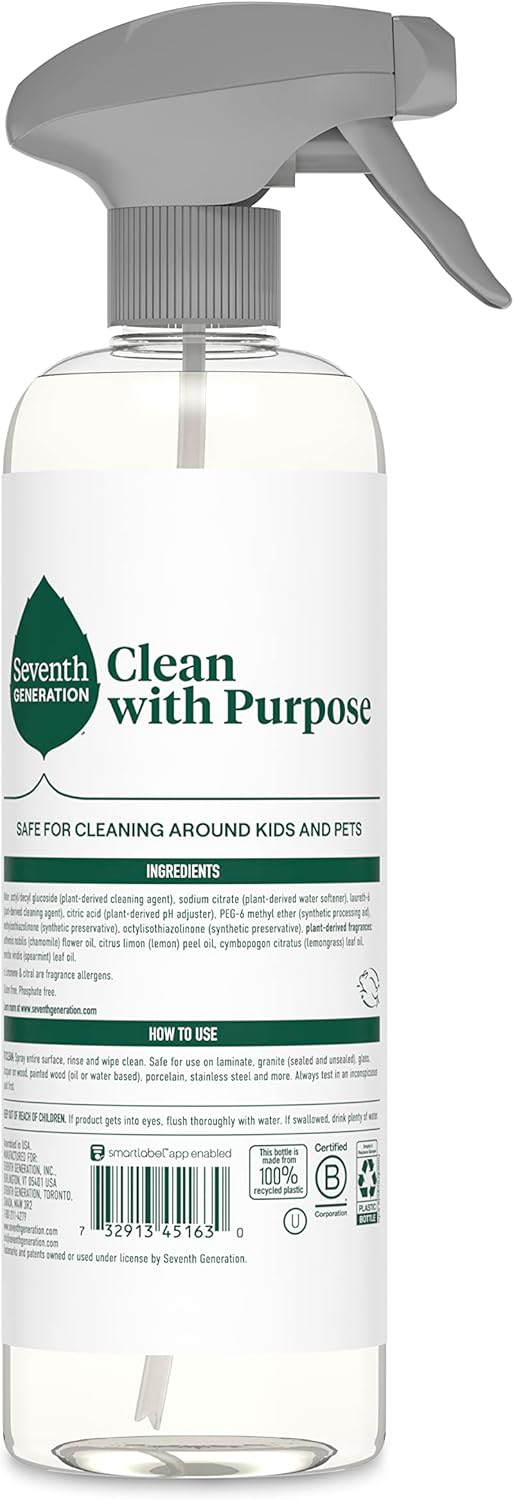Seventh Generation All Purpose Cleaning Spray Lemon Chamomile Scent Surface Cleaner Cuts Grease 23 Oz