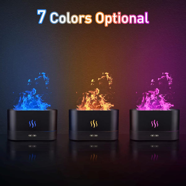 Colorful Flame Air Aroma Diffuser Humidifier, Upgraded 7 Flame Colors Noiseless Essential Oil Diffuser for Home,Office,Yoga with Auto-Off
