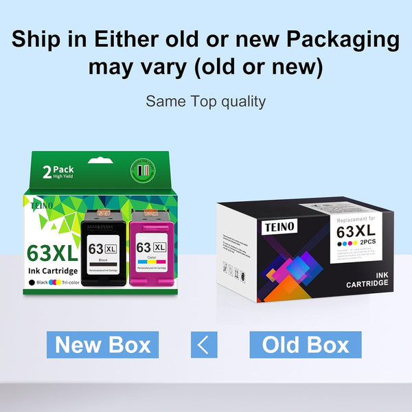 TEINO Remanufactured 63XL Ink Cartridge Replacement for HP Officejet 3830 4650 5255 5258 4655 4652 3833 Envy 4520 4512 Deskjet 1112 3630, Black,