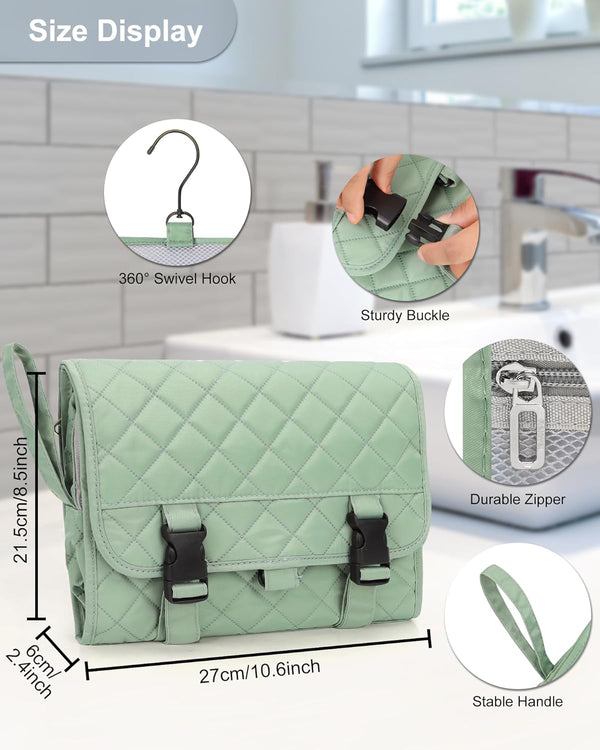 Relavel Travel Hanging Toiletry Bag for Men Women Travel Kit Shaving Bag Waterproof Large Makeup Bag Wash Bag Makeup Organizer Cosmetic Case for