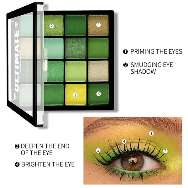 Boobeen Colorful Eyeshadow Palette Makeup-16 Colors, Matte and Glitter Eyeshadow, Bright Eyeshadow palettes, Blendable, Easy to Build Dramatic