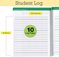 Aug 2025-Jul 2026 Lite Teacher Lesson Planner Notebook 8.5X11 Daily Weekly Monthly Organizers - Includes 7 Periods, Dated Calendar, Page Tabs,