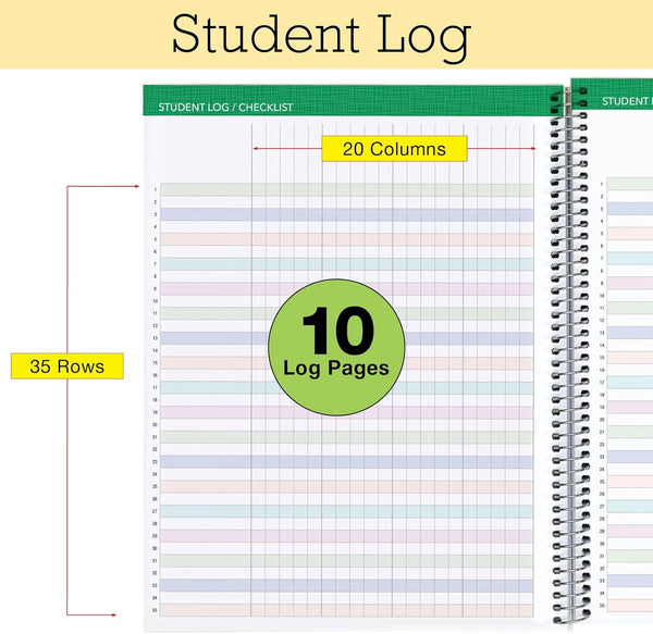 Aug 2025-Jul 2026 Lite Teacher Lesson Planner Notebook 8.5X11 Daily Weekly Monthly Organizers - Includes 7 Periods, Dated Calendar, Page Tabs,