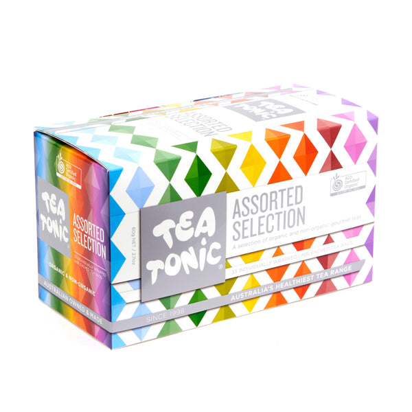 Tea Tonic Variety Pack â Assorted Herbal Tea Sampler with 33 Unique Tea Bags, Teas for Relaxation, Infused Flavors for Wellness, and Everyday